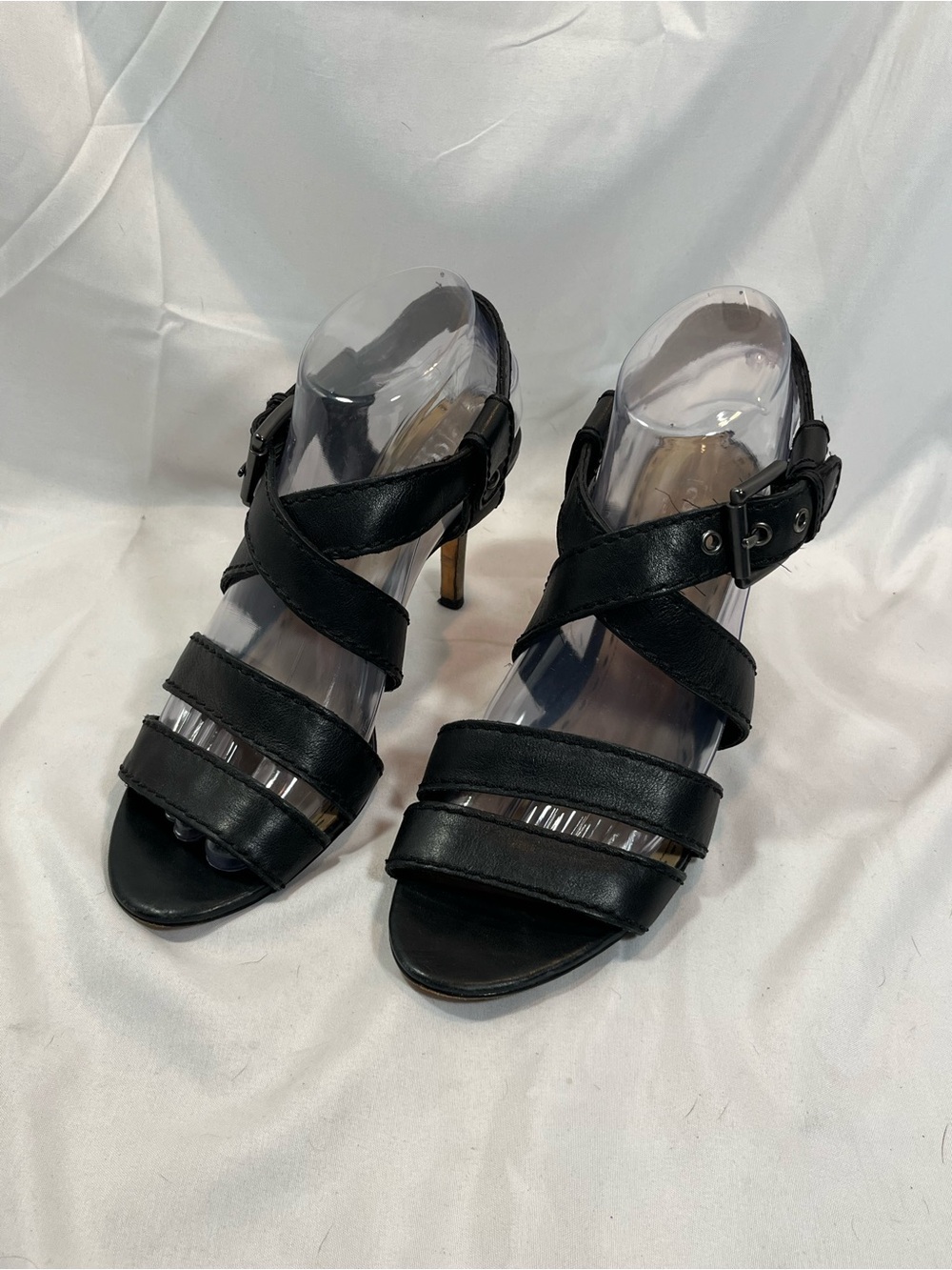 COACH Black Strappy Heeled Sandals